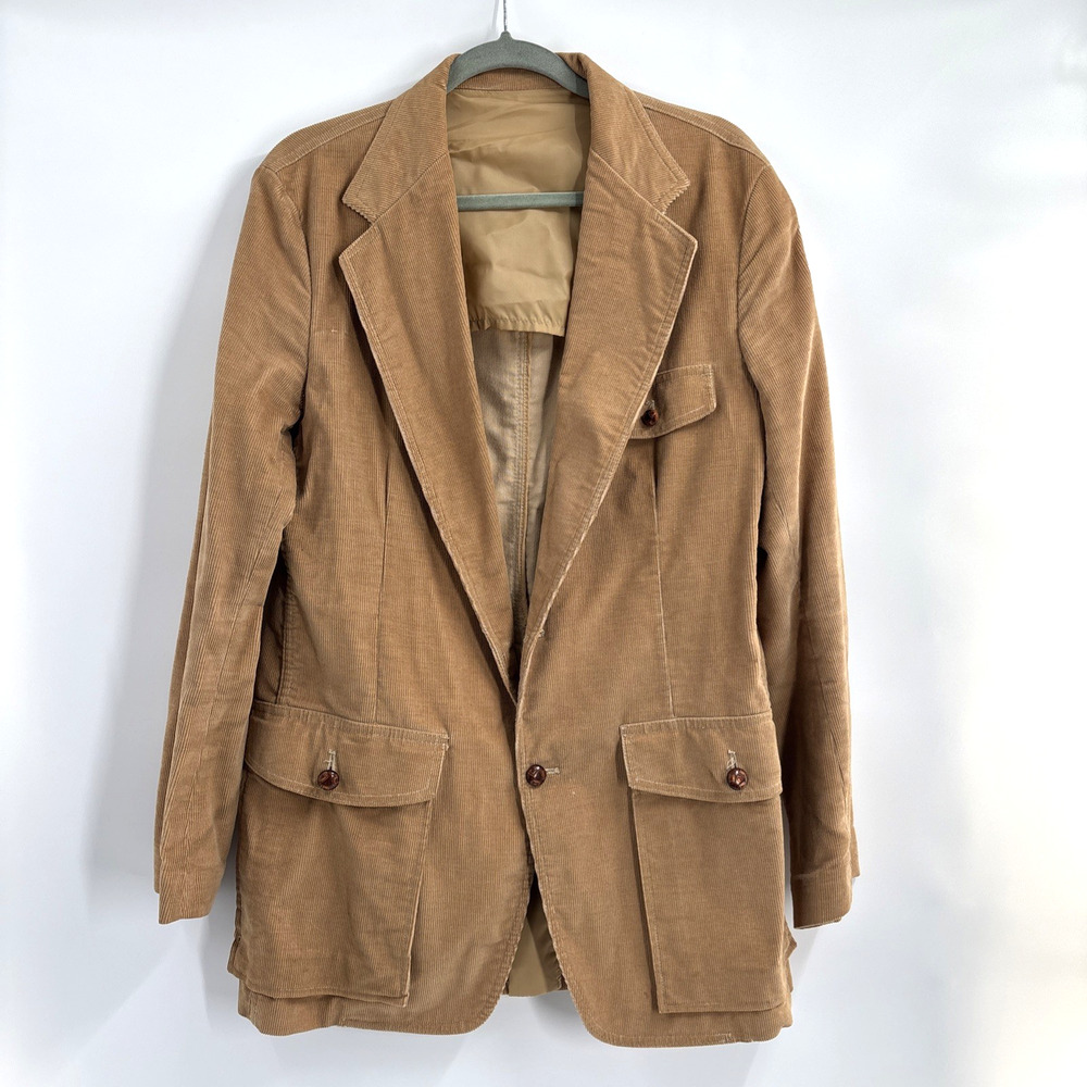 Vtg Lee Blazer Mens 42L Brown Corduroy Western Sport Coat Jacket USA